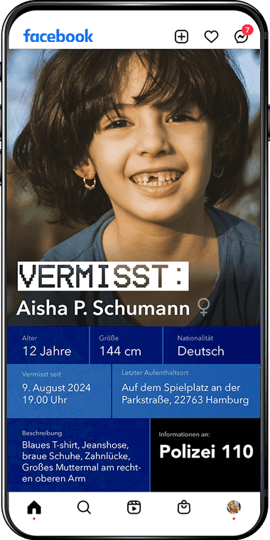 Initiative Vermisste Kinder auf Facebook